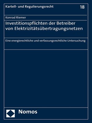 cover image of Investitionspflichten der Betreiber von Elektrizitätsübertragungsnetzen